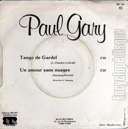 [Pochette de Tango de Gardel (Paul GARY) - verso]