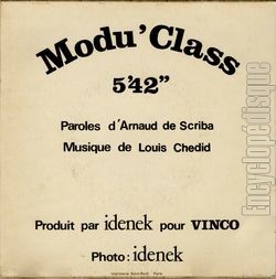 [Pochette de Modu’Class Vinco (PUBLICIT) - verso]
