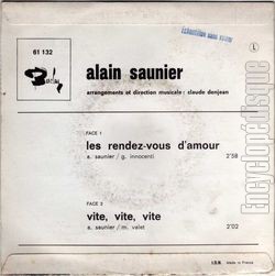 [Pochette de Les rendez-vous d’amour (Alain SAUNIER) - verso]