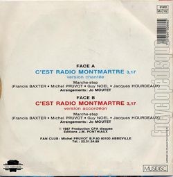[Pochette de C’est radio Montmartre (Michel PRUVOT) - verso]