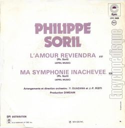 [Pochette de L’amour reviendra (Philippe SORIL) - verso]