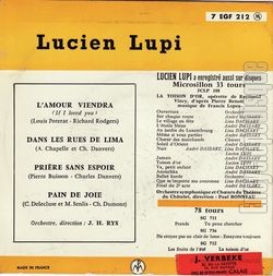 [Pochette de L’amour viendra (Lucien LUPI) - verso]