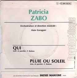 [Pochette de Pluie ou soleil (Patricia ZABO) - verso]