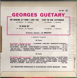[Pochette de My darling je t’aime I love you (Georges GUTARY) - verso]