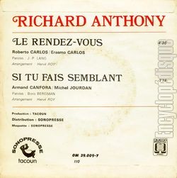 [Pochette de Le rendez-vous (Richard ANTHONY) - verso]