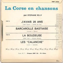[Pochette de La Corse en chansons (Stphane RELLY) - verso]