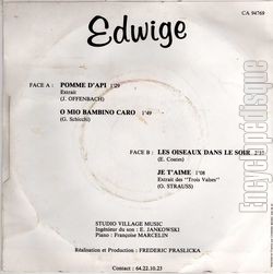 [Pochette de Edwige chante pour vous… (EDWIGE (2)) - verso]