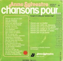 [Pochette de Chansons pour (vol.4) (Anne SYLVESTRE) - verso]