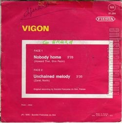 [Pochette de Nobody home (VIGON) - verso]