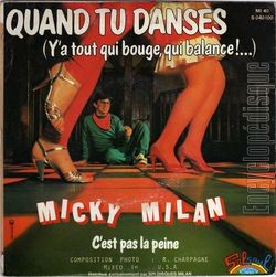 [Pochette de Quand tu danses (Y’a tout qui bouge, qui balance !…) (Micky MILAN (ZDRAVKOVIC)) - verso]