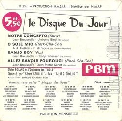 [Pochette de Le disque du jour N14: Notre concerto (COMPILATION) - verso]