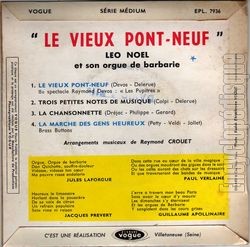 [Pochette de Le vieux Pont-Neuf (Lo NOL) - verso]