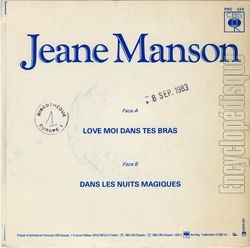 [Pochette de Love moi dans tes bras (nouveau mix) (Jeane MANSON) - verso]