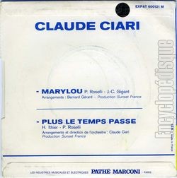 [Pochette de Claude Ciari…joue Pierre Roselli (Claude CIARI) - verso]