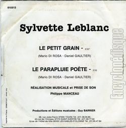 [Pochette de Le petit grain (Sylvette LEBLANC) - verso]