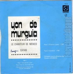 [Pochette de Le chanteur de Mexico (Yon DE MURGUIA) - verso]