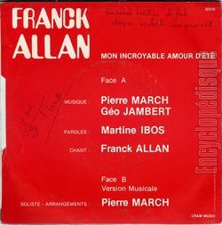 [Pochette de Mon incroyable amour d’t (Franck ALLAN (2)) - verso]