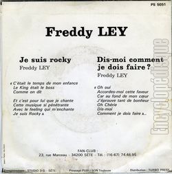 [Pochette de Je suis rocky (Freddy LEY) - verso]