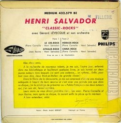 [Pochette de Classic-rocks (Henri SALVADOR) - verso]