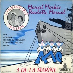[Pochette de 3 de la Marine (Marcel MERKÈS et Paulette MERVAL)]