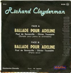 [Pochette de Ballade pour Adeline (Richard CLAYDERMAN) - verso]