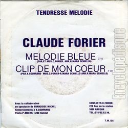 [Pochette de Mlodie bleue (Claude FORIER) - verso]