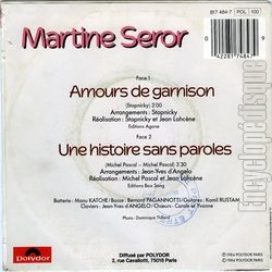 [Pochette de Amours de garnison (Martine SEROR) - verso]