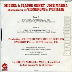 [Pochette de Les vignerons de Pupillin (Michel & Claude GENEY et Jos MARKA) - verso]