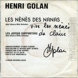 [Pochette de Les nns des nanas (Henri GOLAN) - verso]