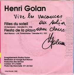 [Pochette de Filles du soleil (Henri GOLAN) - verso]