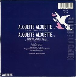 [Pochette de Alouette alouette (version 89) (Gilles DREU) - verso]