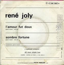 [Pochette de Sombre fortune / L’amour fut doux (Ren JOLY) - verso]