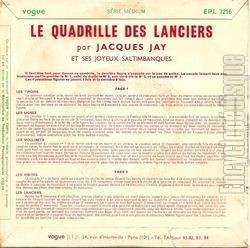 [Pochette de La quadrille des lanciers (Jacques JAY (et ses joyeux saltimbanques)) - verso]