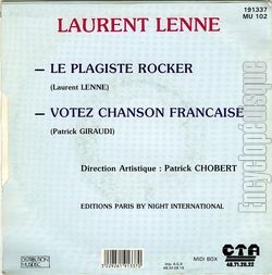 [Pochette de Le plagiste rocker (Laurent LENNE) - verso]