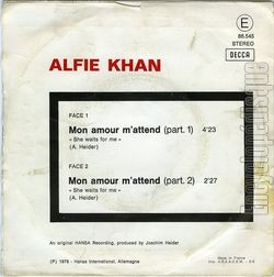 [Pochette de Alfie KHAN -  Mon amour m’attend  (Les FRANCOPHILES) - verso]