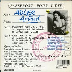 [Pochette de Passeport pour l’t (Astrid ADLER) - verso]