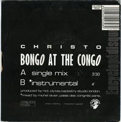 [Pochette de Bongo at the Congo (CHRISTO) - verso]