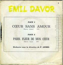 [Pochette de Cœur sans amour (mil DAVOR) - verso]