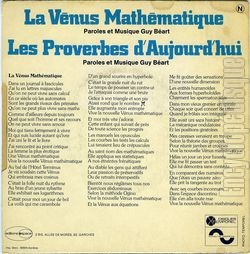 [Pochette de La Vnus mathmatique (Guy BART) - verso]