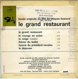 [Pochette de Le grand restaurant (B.O.F.  Films ) - verso]
