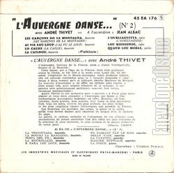[Pochette de L’Auvergne danse - n 2 (Andr THIVET) - verso]