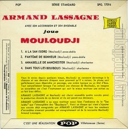 [Pochette de Armand Lassagne joue Mouloudji (Armand LASSAGNE) - verso]
