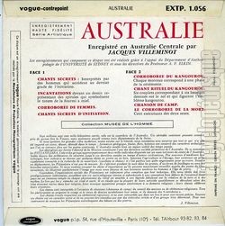 [Pochette de Australie - enregistr en Australie centrale - (DOCUMENT) - verso]