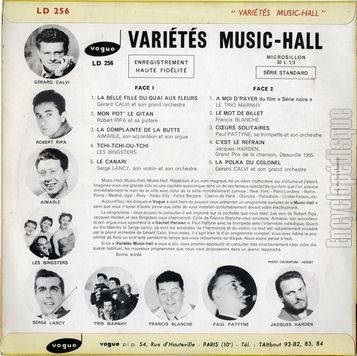 [Pochette de Varits Music-Hall (COMPILATION) - verso]
