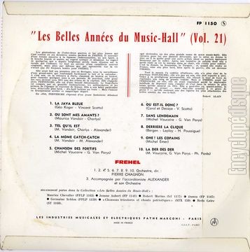 [Pochette de Les belles annes du music-hall vol. 21 (FRHEL) - verso]