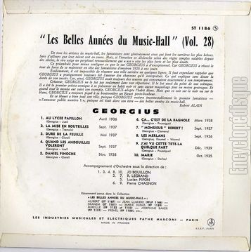 [Pochette de Les belles annes du music-hall vol. 28 (GEORGIUS) - verso]