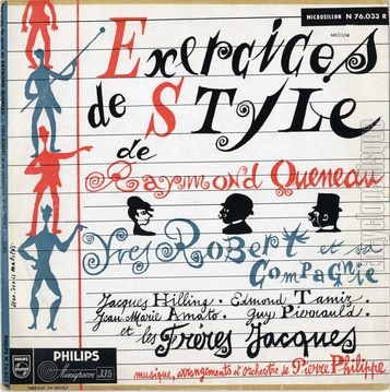 [Pochette de Exercices de style de Raymond Queneau (Yves ROBERT (et sa compagnie) et les FRRES JACQUES)]