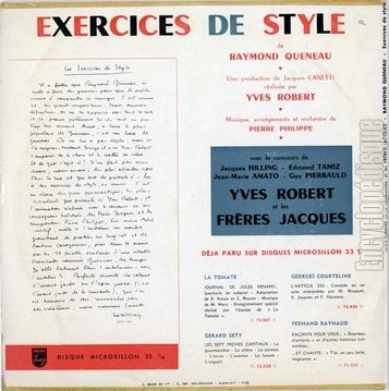 Encyclopédisque - Disque : Exercices de style de Raymond ...