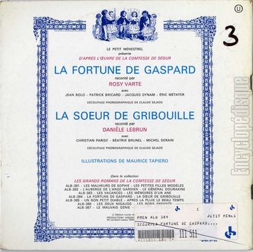 [Pochette de La fortune de Gaspard / La sœur de Gribouille (JEUNESSE) - verso]
