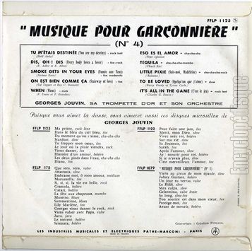 [Pochette de Musique pour garonnire n 4 (Georges JOUVIN) - verso]